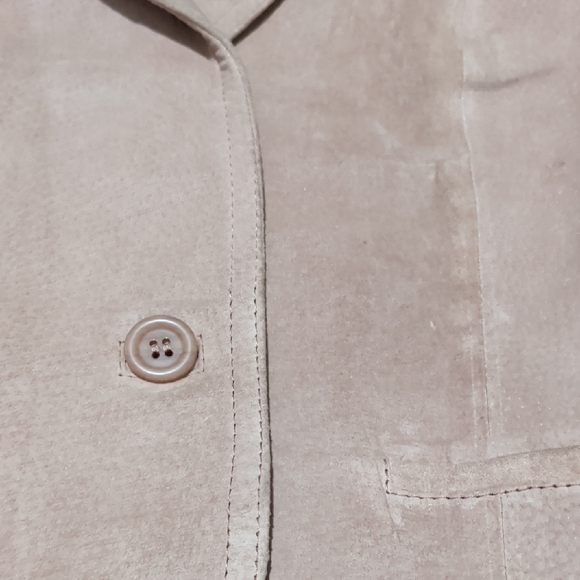 Tan Genuine Leather Blazer Jacket One Button Tailored Women’s XS - Picture 3 of 6